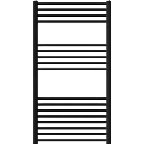 LuxeBath Radiatore Sahara 750x1200 mm Termosifone in Acciaio Nero Opaco Attacco Laterale Design Scala Scaldasalviette Dritto Riscaldamento Arredamento Termico per Bagno Calorifero con Kit di Montaggio (1/5)
