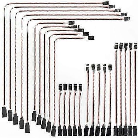 Câbles de rallonge servo 25 pièces, connecteur mâle-femelle, fils RC pour modélisme et bricolage (1/5)