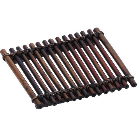 Plateau à thé en bambou tressé violet, sous-verre isolant, support à thé, dessous de tasse, accessoires pour service à thé Kung Fu, tige de bambou, carré 1313 (1/5)