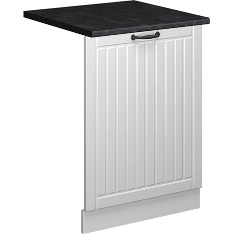 Façade de lave-vaisselle Fame-Line, Blanc campagne, 60cm , PT Anthracite, Vicco