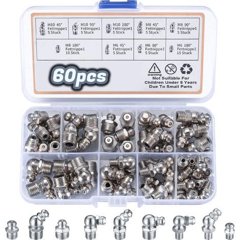 Set di 60 pezzi (M6/M8/M10, angoli a 45° e 90°) per la manutenzione automobilistica e industriale. (1/5)