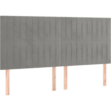 Maison Exclusive - Cabecero gris claro 180x5x118/128 cm terciopel (1/5)
