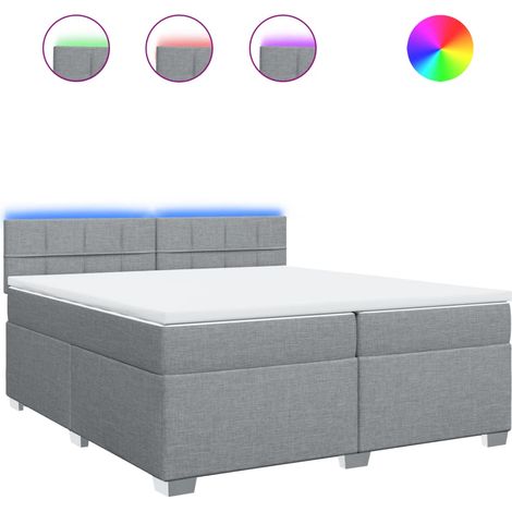 Maison Exclusive - Cama box spring con colchón tela gris claro 20