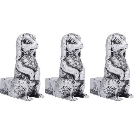 Juego de 3 soportes decorativos de resina para macetas, con forma de animales (conejo). (1/5)