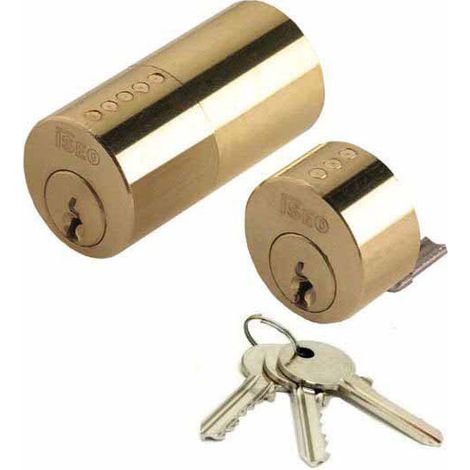 Iseo Serrature – Cylindre de serrure rond double 50mm – 3 clés – Protection renforcée – Pour portes intérieures et extérieures