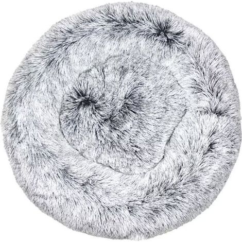 Lit pour chat, coussin moelleux, doux lavable pour chiens chats (dégradé gris, 40 cm), Ensoleillé