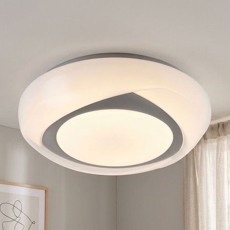 Lampada da soffitto a LED, lampada da cucina, a vista, bianca, metallo e acrilico, D 35 cm (1/5)