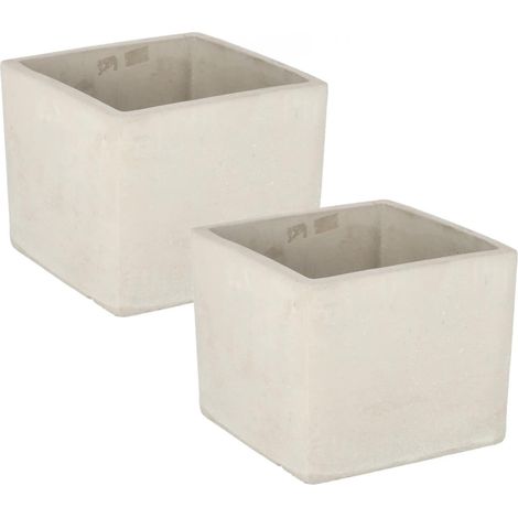 KOTARBAU Lot de 2 pots de fleurs carrés en béton décoratif (11 x 11 cm) (1/5)