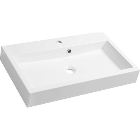 Sapho Orinoko - Lavabo 70x42 cm, mármol fundido, blanco OR070 (1/4)