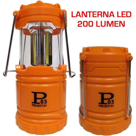 LANTERNA LAMPADA A LED D'EMERGENZA CASA - PESCA - CAMPEGGIO 200 LUMEN
