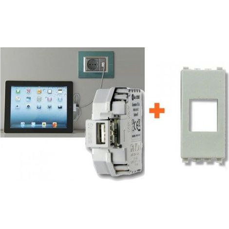 Fanton caricatore USB A incasso compatibile Vimar Eikon bianca - 82890-VB