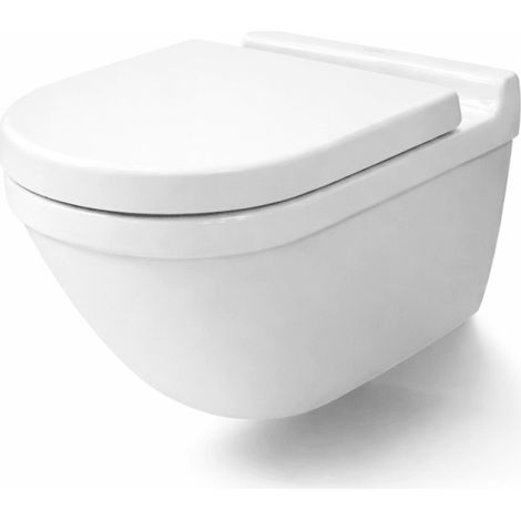Inodoro suspendido Starck 3 blanco brillo Rimless Duravit y asiento Soft-Close (1/4)