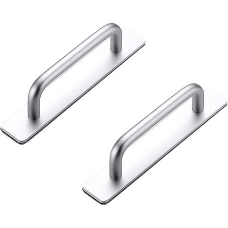 2er-Pack Aluminium-Klebegriffe für Schränke, Schlafzimmer, Badezimmer, Küche (106 mm, Silber) (1/5)