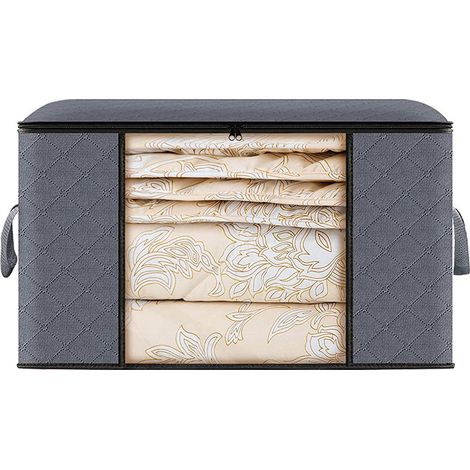 Sacs de rangement pour vêtements, boîtes de rangement pliables de grande capacité pour couettes, vêtements, literie, couvertures, 60 x 43 x 35 cm (1/5)