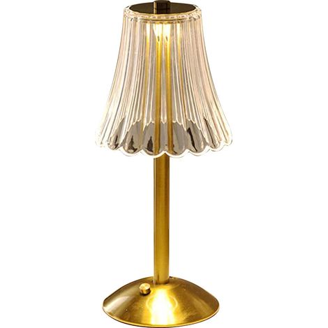 Lampe de Table Sans Fil LED, Lampe de Chevet LED Tactile Dimmable, 3 Couleurs Lampe Cristal avec USB Ports de Charge USB-A+C, Lampe de Table pour Chambre Salon Restaurant Hôtel [Classe énergétique F] (1/5)