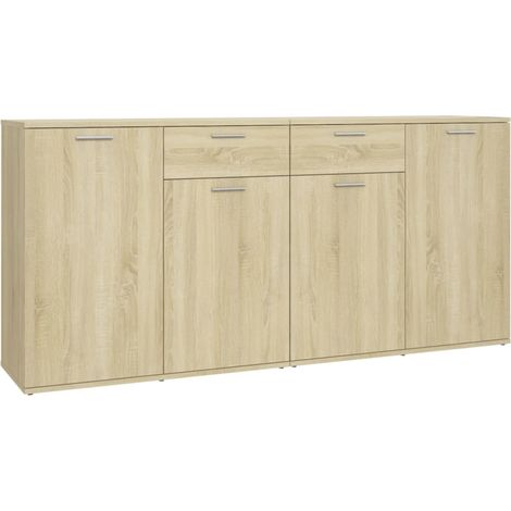 Aparador aparador cómoda armario mueble organizador cocina salón salón Sonoma 160 x 36 x 75 cm madera contrachapada marrón 020031497