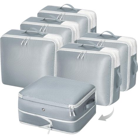 Sac de Compression - Housse de Rangement Vetement Couette avec Poignées Renforcées, Organisateur D'auto-Compression pour Couettes, Vêtements, Oreillers, Linge de Lit (1/5)