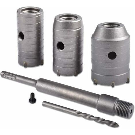 Scie à Cloche Trépan, diamètre 30mm, 40mm, 50mm Set de Scies Cloches, Trépan Béton 350 mm SDS Plus Tige d'Extension ​Pointe en Carbure de Tungstène, Scie Cloche pour Brique Pierre Béton Ciment