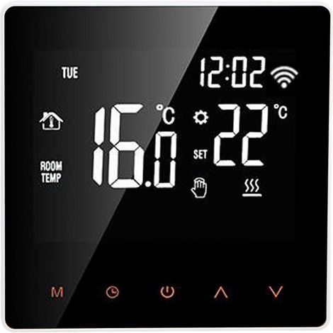 Termostato inteligente ME81H AC 230V WiFi, termostato inteligente con pantalla LCD, termostato para calefacción por suelo radiante (3A, parte trasera blanca, indicador de presión naranja) (1/4)