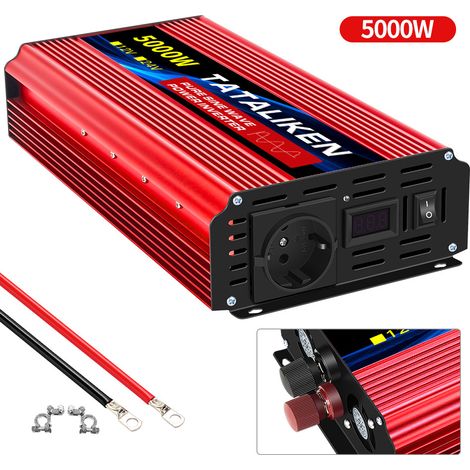 Applicable Onduleur à Onde sinusoïdale amélioré 5000w, 12v CC, Affichage LED, adapté au convertisseur Solaire AC 220v for Voiture(12V5000W 60hz)