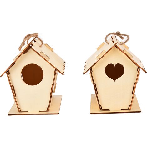 Nichoir à faire soi-même, en bois peint à la main avec des graffitis, nid d'oiseau suspendu pour l'extérieur, cage à oiseaux artisanale