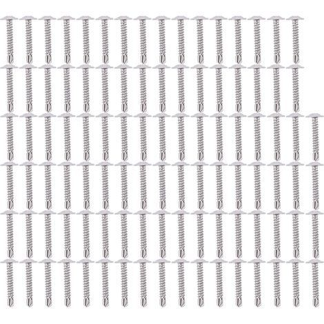 100 selbstbohrende Schrauben M4,2 x 25 mit Unterlegscheiben, Edelstahl – 100-teiliges Befestigungszubehör-Set