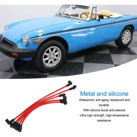 5 pièces 8mm rouge Silicone HT fils d'allumage cbles de bougies d'allumage pour modèles MGB 1800cc A