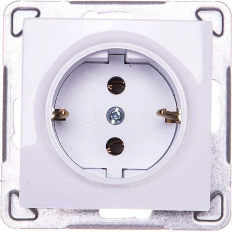 Prise simple avec Schuko blanche GP-1YS/m/00