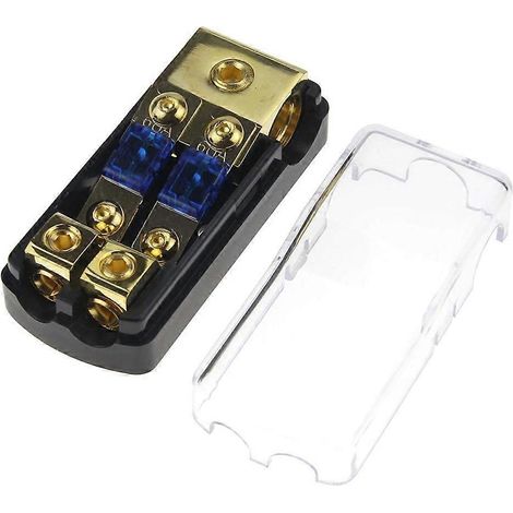 Fusible d'alimentation à une ou deux sorties ANL 60 A en cuivre pur pour câble d'alimentation audio de voiture (1/5)