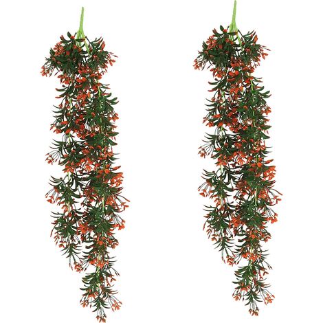 Chute plante artificielle rouge 90cm lot de 2 (1/4)