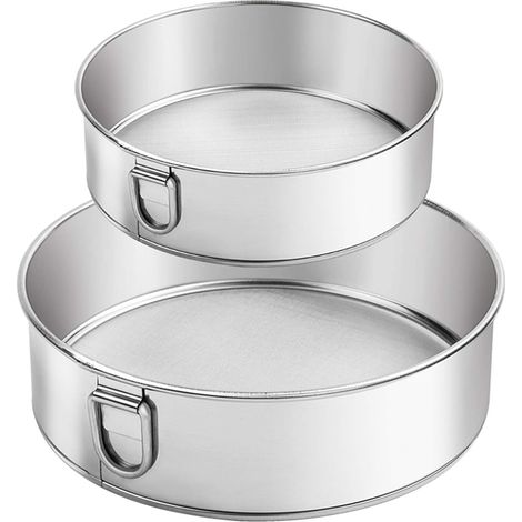 Tamis À Farine - Tamis Rond En Acier Inoxydable 15 Cm Et 20 Cm - Pour Boulangerie Et Cuisson - Lot De 2 (1/5)