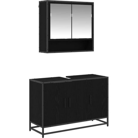 Maison Exclusive - Badezimmermöbel-Set 2 pcs Schwarz Eichen-Optik