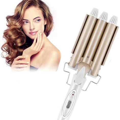 Dreifach-Keramik-Lockenstab für Wellenfrisuren, ein Styling-Accessoire für kreatives und welliges Haar. - Crezuo (1/4)