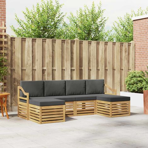 vidaXL Sofagarnituren 6 pcs Weiß und Anthrazit 245 x 122,5 x 73 cm (1/5)