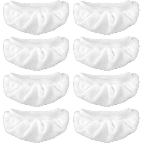 Lot de 8 lingettes de nettoyage vapeur - Lingettes de rechange pour nettoyeurs vapeur - Lingettes pratiques pour le nettoyage vapeur - Lingettes de rechange lavables - Lingettes de nettoyage en microf (1/5)