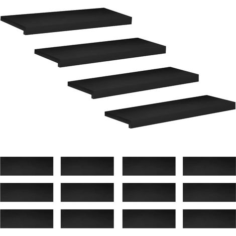 Marches d'escalier 16 pièces 80 x 30 x 2 cm Noir vidaXL