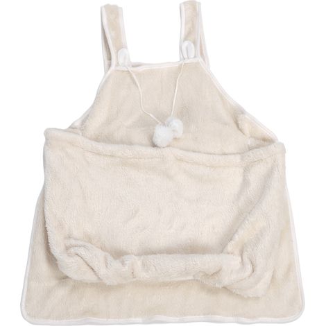 Tablier Porte-Chat en Polaire Corail Beige Doux Chaud Respirant Sécurisé pour Chaton Sac de Transport Poitrine Confortable (1/5)