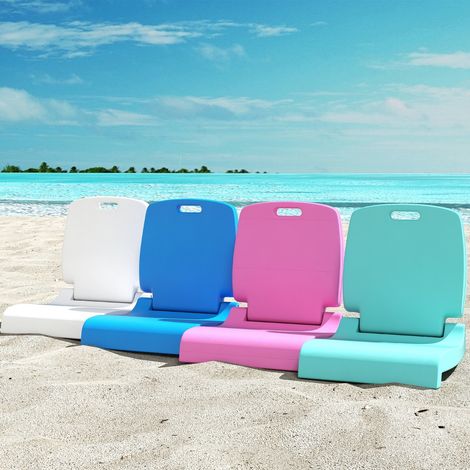 Chaise de Bord de Piscine Chaise de Piscine Pliable avec Poignée et Support Dorsal Trou de Drainage Cadre en PE Rebord Intégré Bleu (1/2)