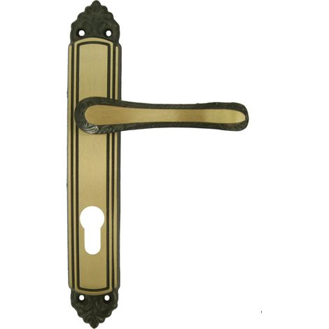 Maniglia Giglio Bronzata Q 8 Foro Yale Cilindro Europeo Per Porte Bussole Casa Ufficio (1/2)