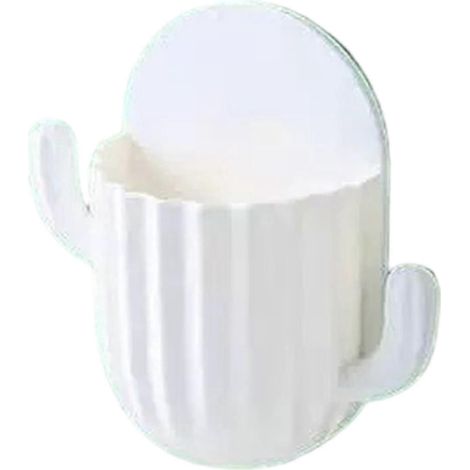 Boîte de rangement murale, support pour brosses à dents, rangement pour pinceaux de maquillage, organisateur pour téléphone portable et clés-White (1/5)