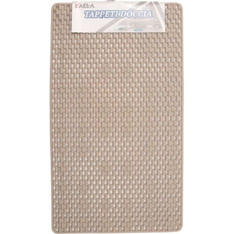 Trade Shop - Tappeto Per Doccia Tappetino Vasca Da Bagno Rettangolare 37 X 72 Cm Beige 54088 - (1/2)