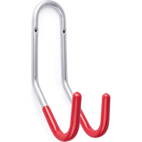 Gancho para Bicicleta en Vertical Soporte para Bici en Pared Fabricado en Acero Acabado en Rojo Gran Capacidad de Carga Medidas 90335185 mm Sistema de Fijación Atornillado 1 Unidad - (1/3)