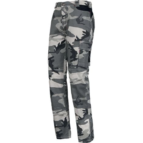 Issaline 8029NB-014 Pantalone Da Lavoro Zip Mimetico Grigio XL