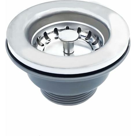 Bonde D'évier sans Trop Plein Panier Inox ø 85 mm 1½", Acier Inoxydable + ABS, Bonde + Panier-LIAIKI (1/5)