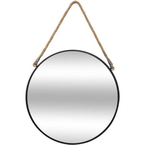 Miroir "Corde" noir D55cm - Atmosphera Créateur d'intérieur (1/2)