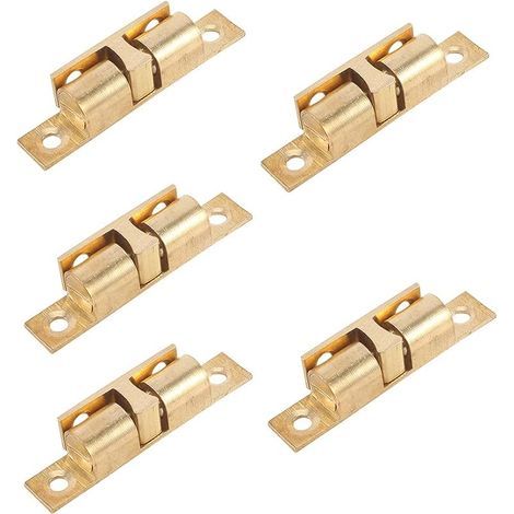 Stück Kugelverschluss aus massivem Messing, verstellbarer Doppelkugel-Spannrollenverschluss für Schranktüren, Möbeltüren (50 mm) (1/5)