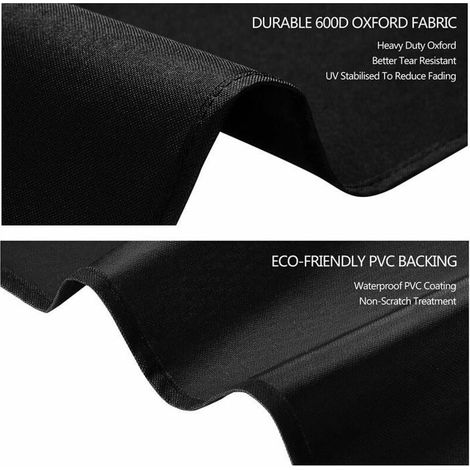 Housse Chaise Longue Jardin avec Aration Oxford 210D - Noir 210x75x40x80cm Label (1/5)