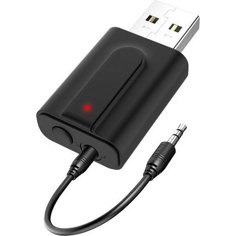 USB Adaptateur Bluetooth 5.0 pour TV, 2 en 1 Bluetooth émetteur Récepteur, Transmetteur Audio Portable avec Jack 3,5 pour TV, PC, Haut-parleurs Voiture, Stéréo Domestique Hi-FI (1/4)