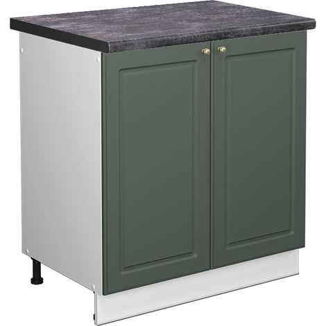Armario bajo para fregadero Fame-Line, Verde dorado Casa de campo, 80 cm , ET Antracita, Vicco (1/5)
