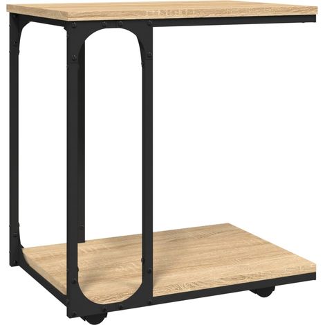 Maison Exclusive - Beistelltisch mit Rollen Sonoma 50x35x55,5 cm